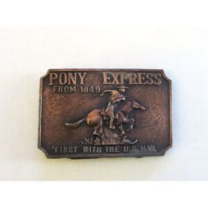 Western Theme Bronze Belt Buckle Pony Express Men's Accessories